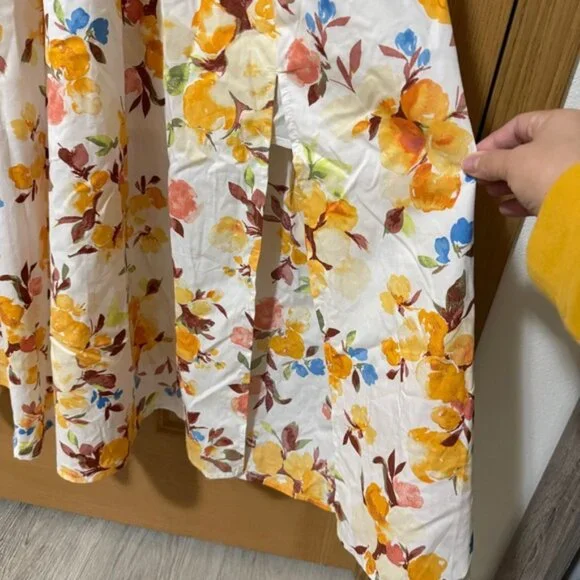 Abercrombie & Fitch Floral Maxi Dress - White and Yellow - Picture 8 of 8